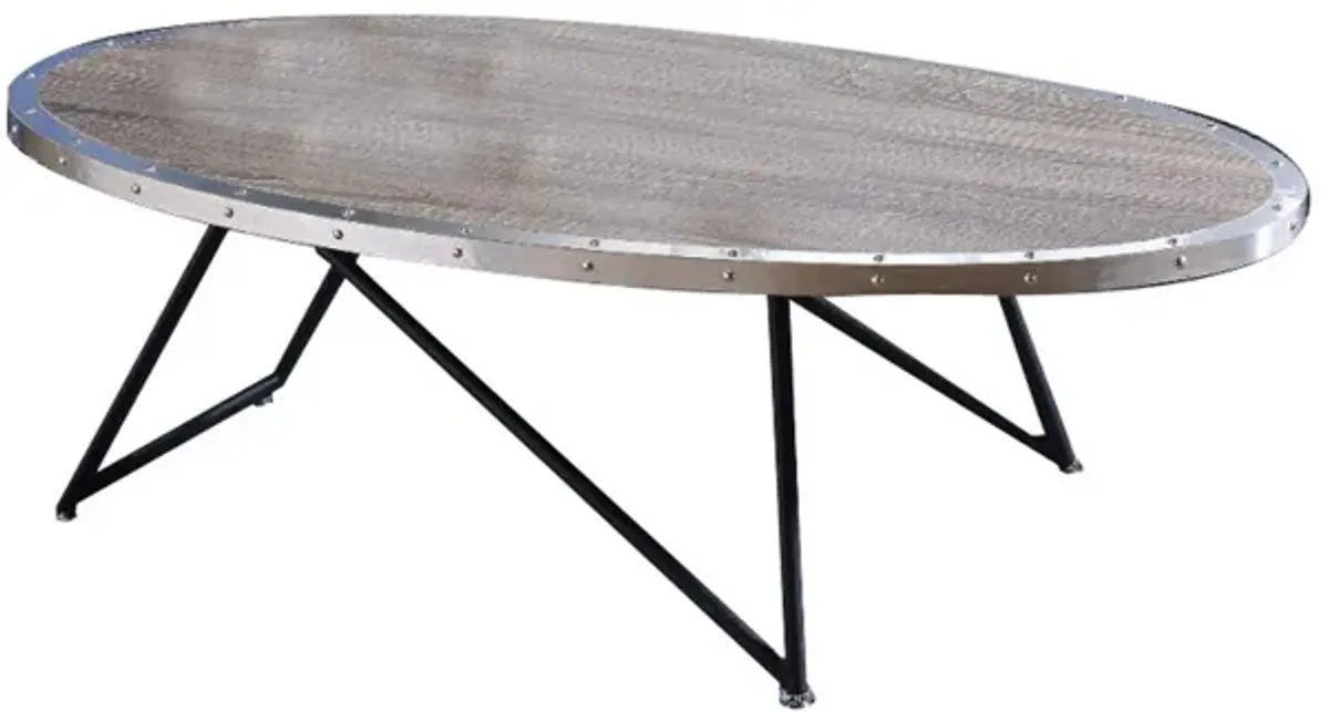 Vintage Coffee Table, Weathered Gray Oak-Benzara