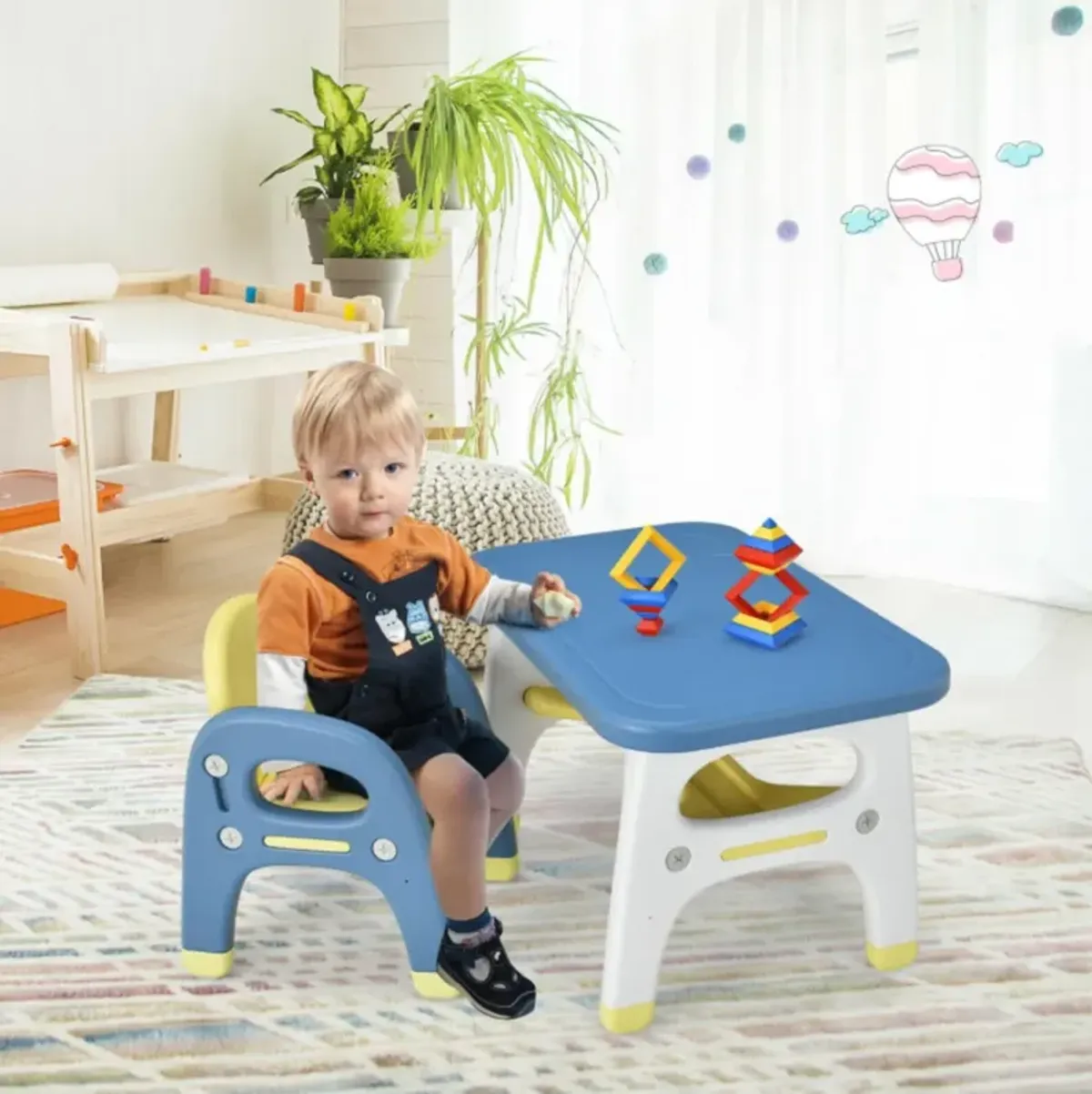 Hivvago Kids Activity Table and Chair Set with Montessori Toys for Preschool and Kindergarten