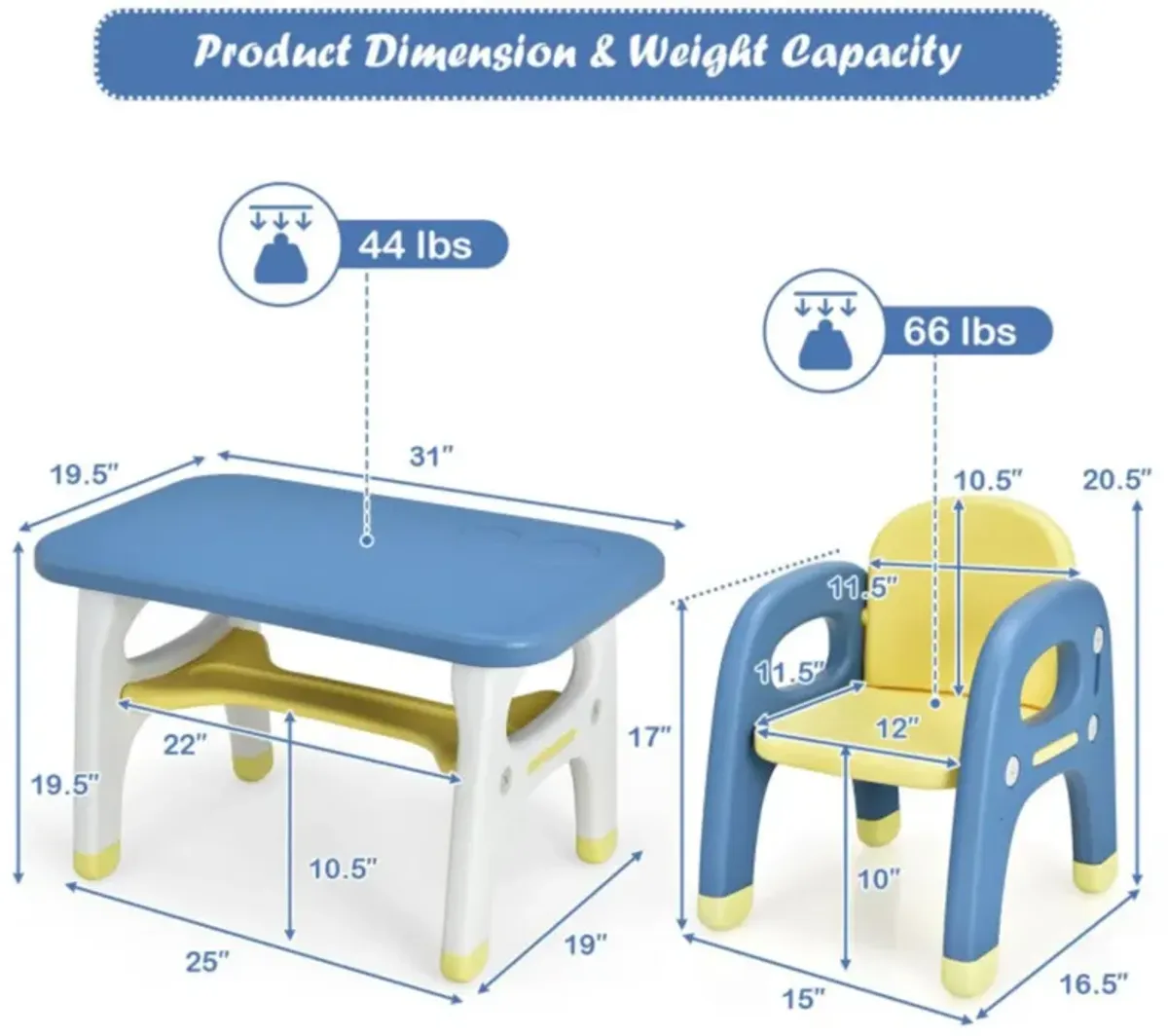 Hivvago Kids Activity Table and Chair Set with Montessori Toys for Preschool and Kindergarten