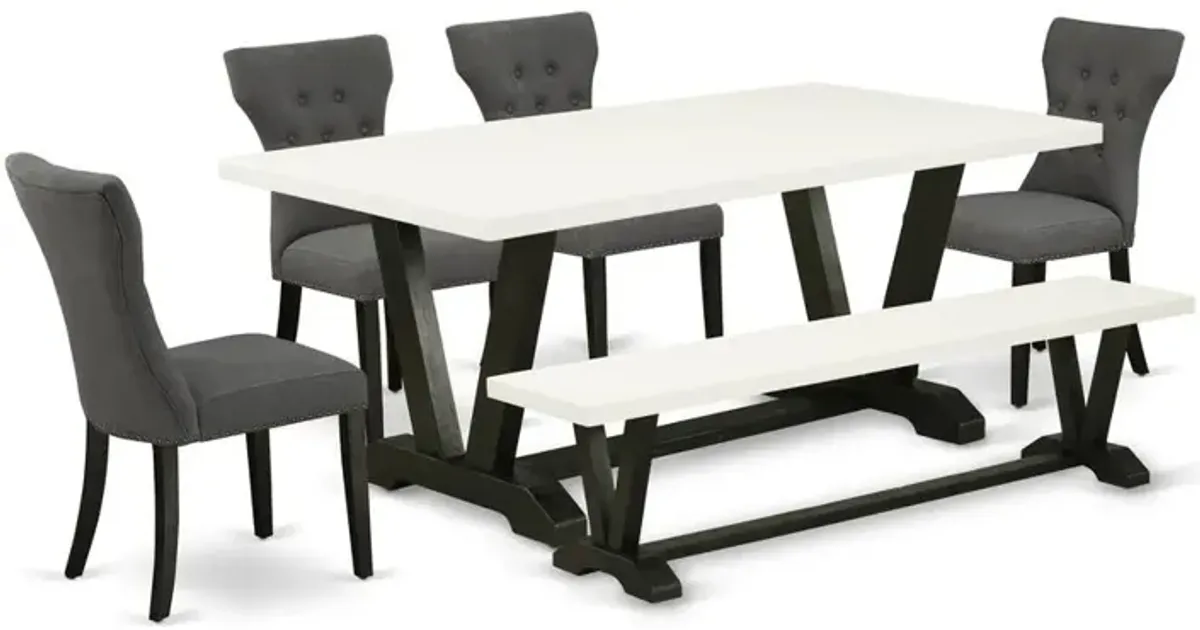 East West Furniture 9  Pc  Dining  room  set-Dining  Table  and  8  Kitchen  Dining  Chairs