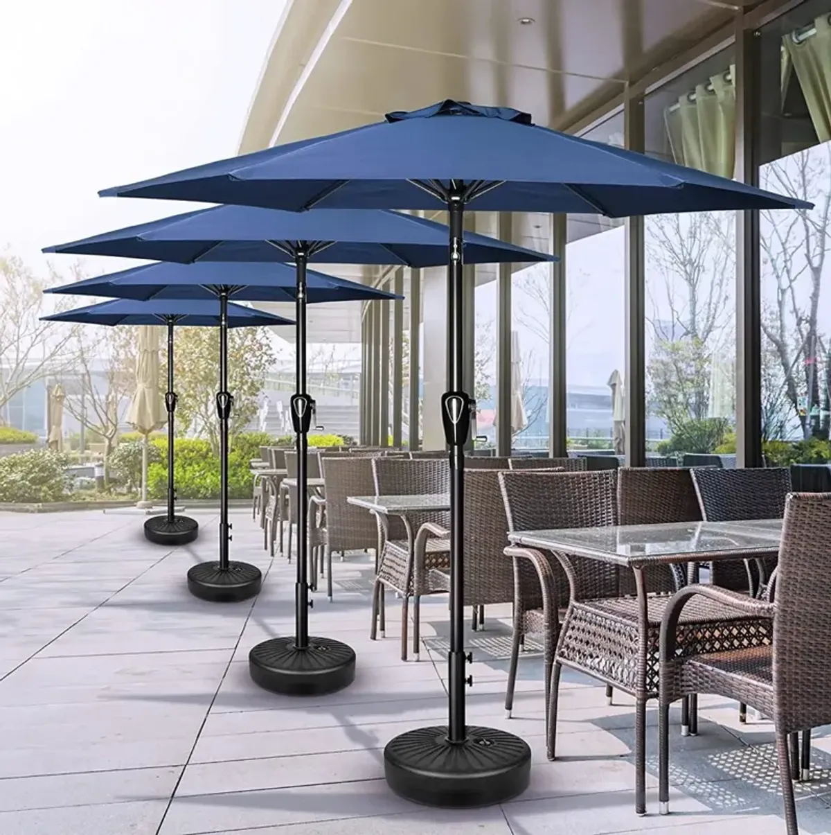 Blue 7.5' Patio Umbrella with Tilt/Crank