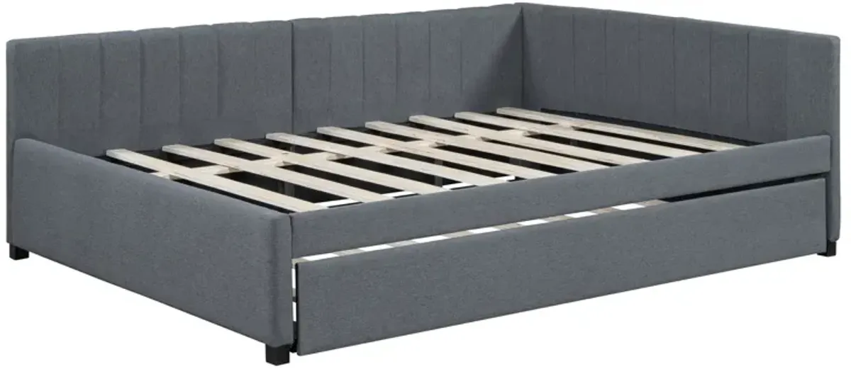 Merax Upholstered Daybed Bed Frame with Trundle