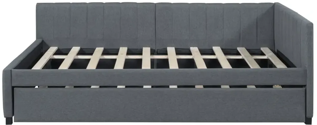 Merax Upholstered Daybed Bed Frame with Trundle