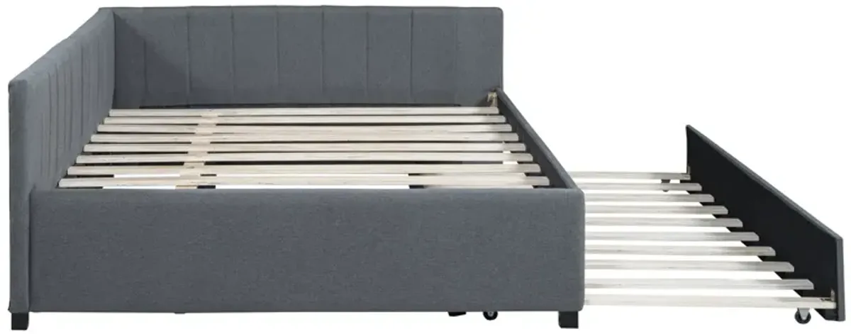 Merax Upholstered Daybed Bed Frame with Trundle