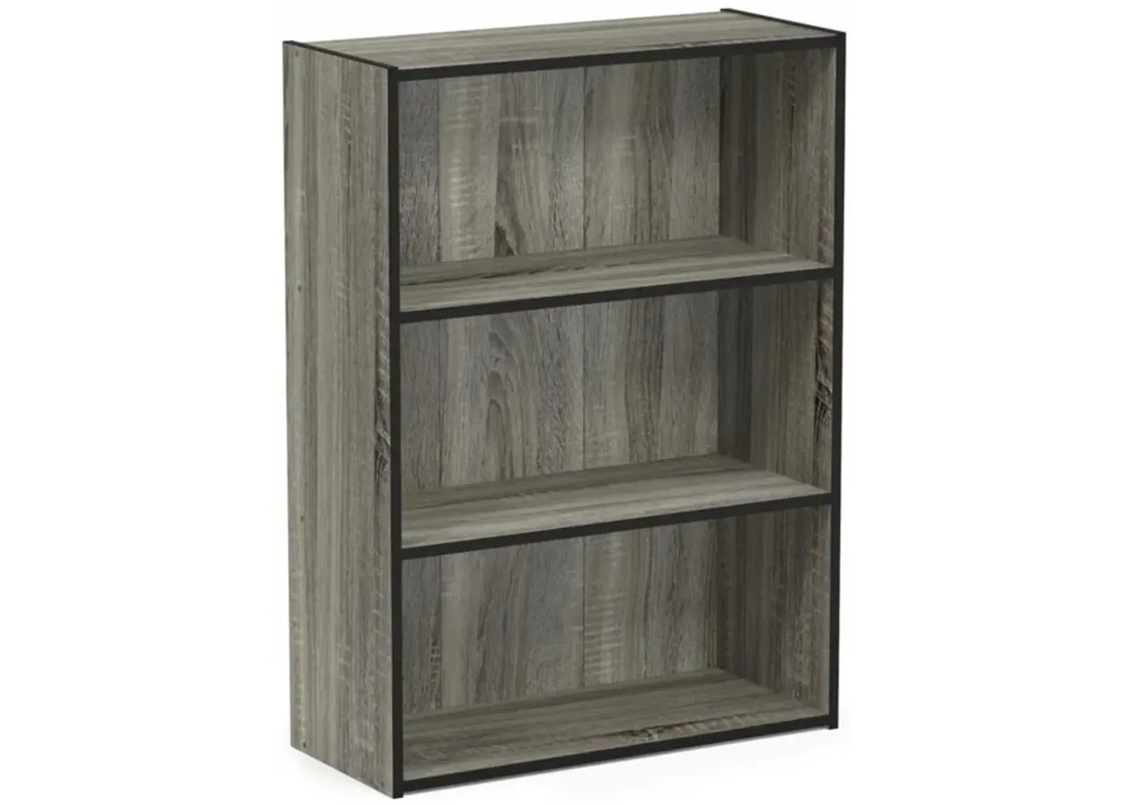 Furinno Pasir 3-Tier Open Shelf Bookcase, French Oak Grey