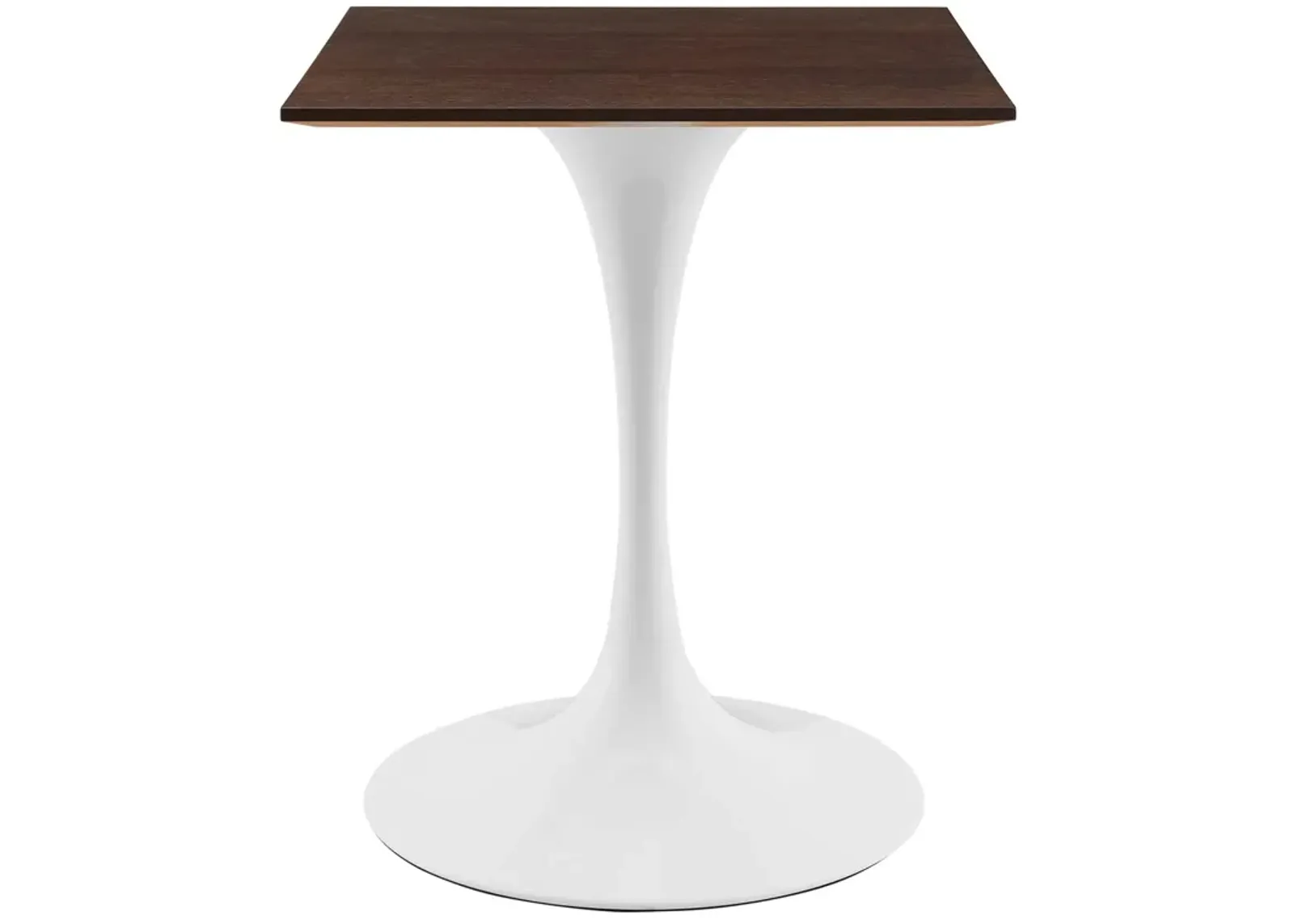 Modway - Lippa 24" Square Dining Table White Cherry Walnut