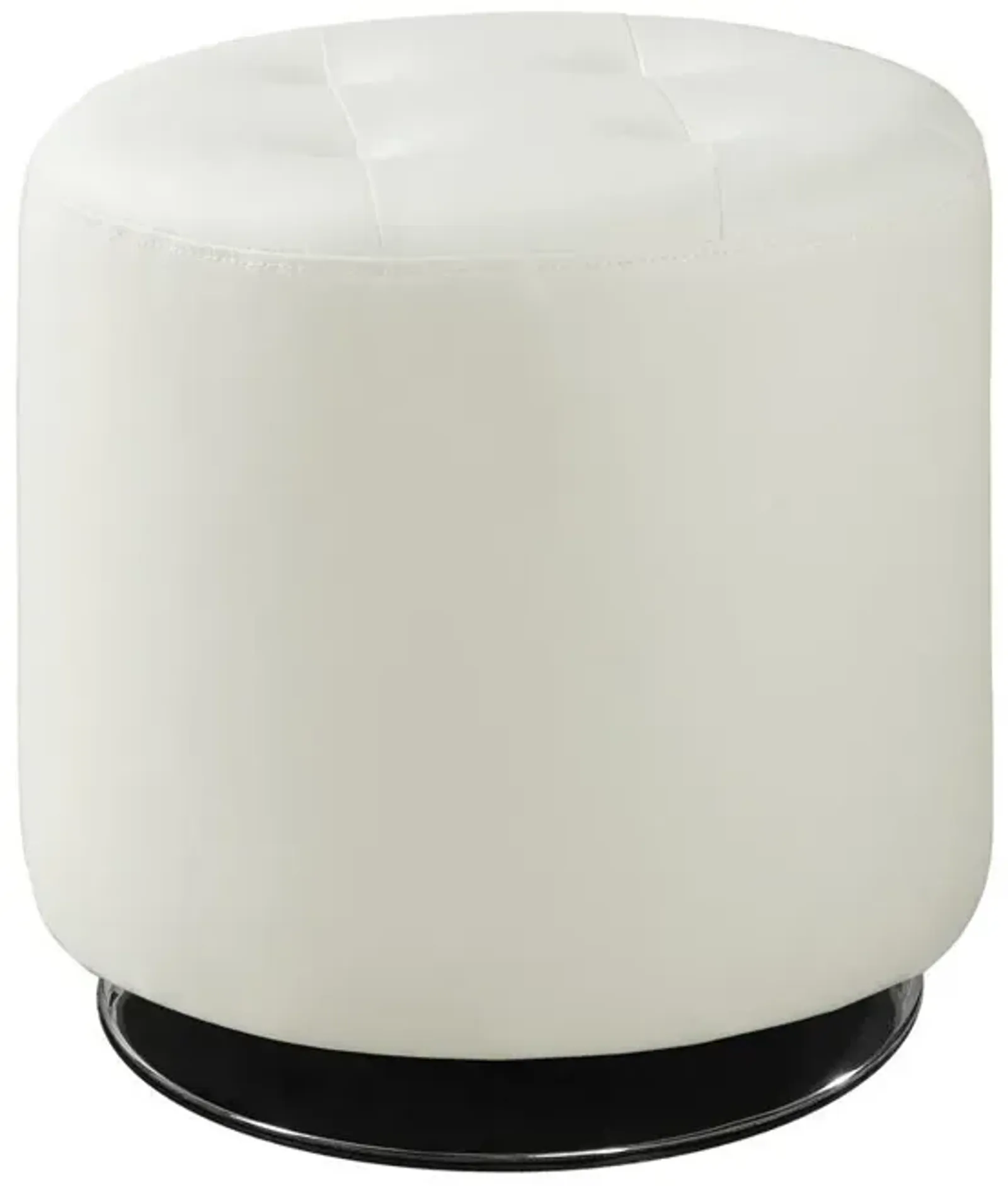 Bowman Round Upholstered Ottoman White