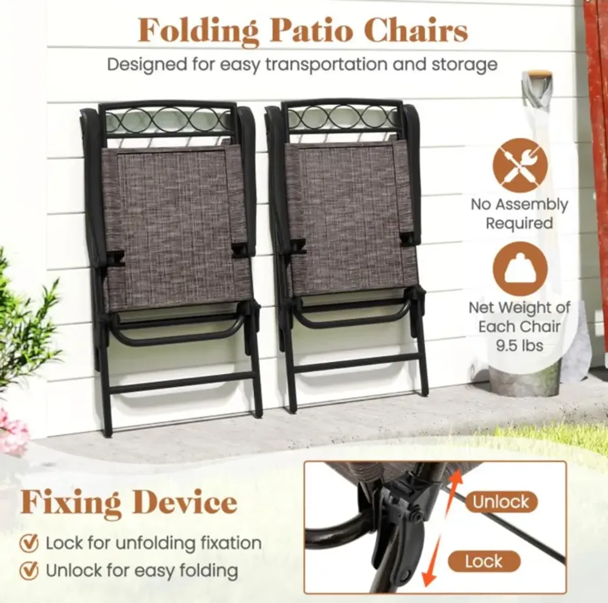 Hivvago 3 Pieces Outdoor Bistro Dining Furniture Set with Umbrella Hole