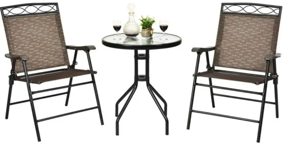 Hivvago Patio Dining Set with Patio Folding Chairs and Table