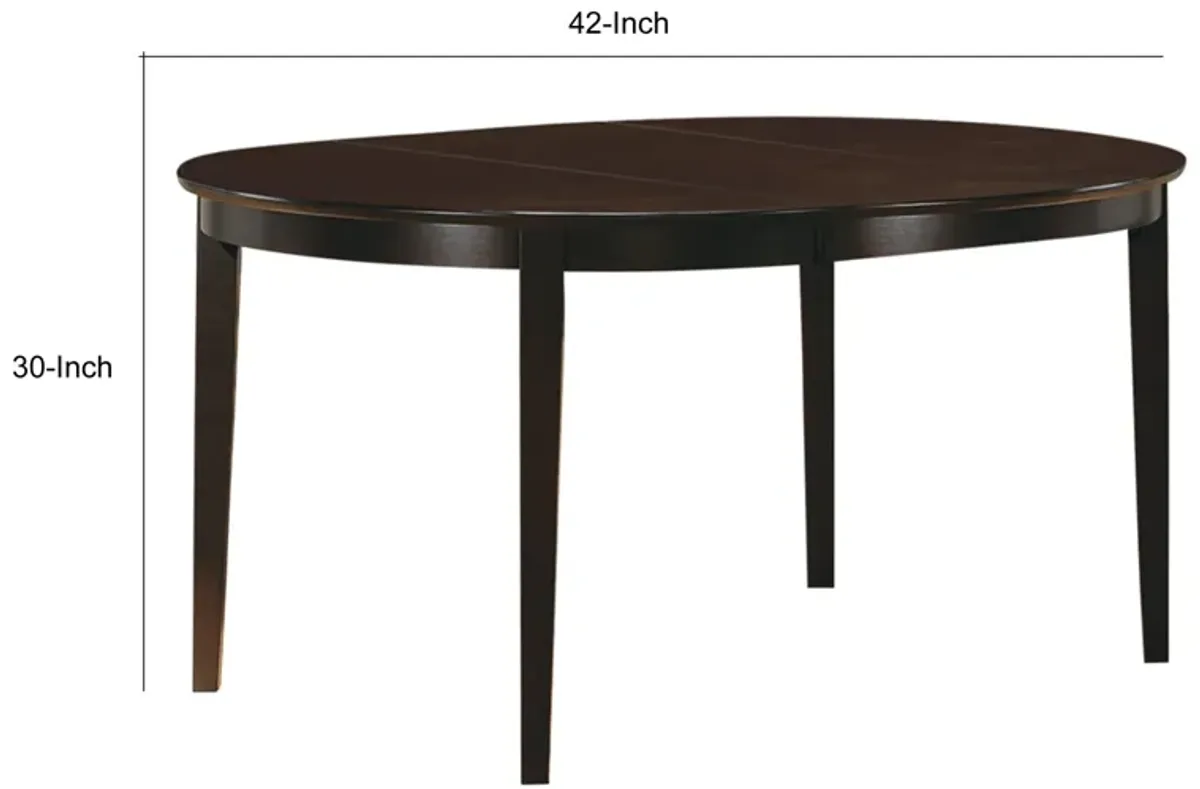 Modish Oval Shaped Wooden Dining Table, Brown-Benzara