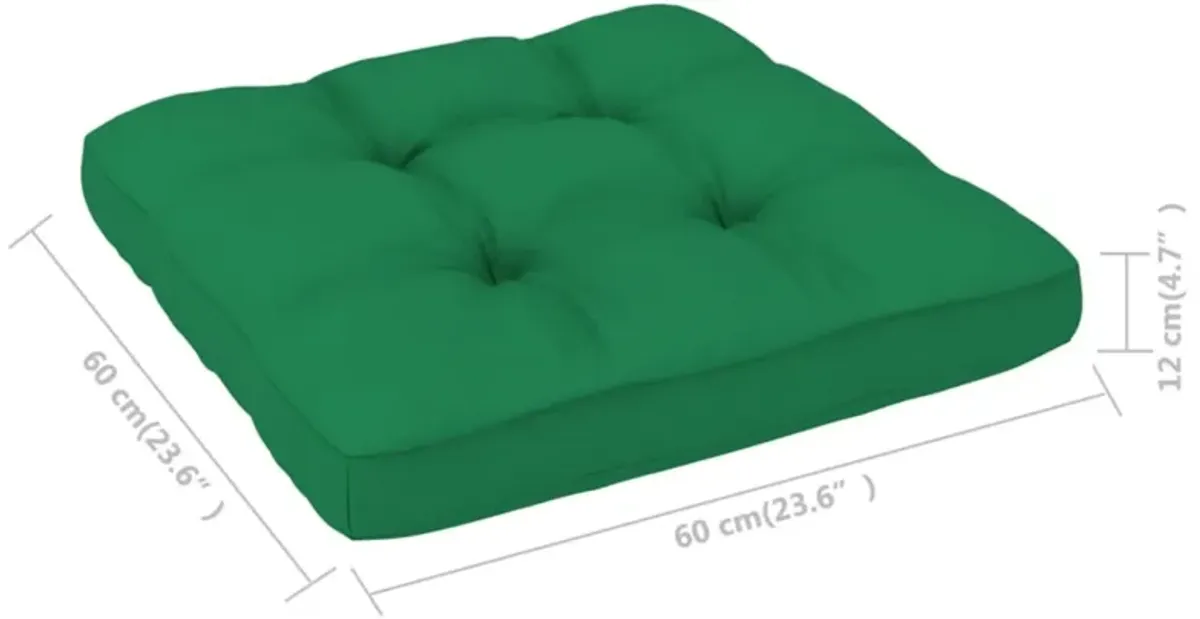 vidaXL Pallet Sofa Cushion Green 23.6"x23.6"x4.7"