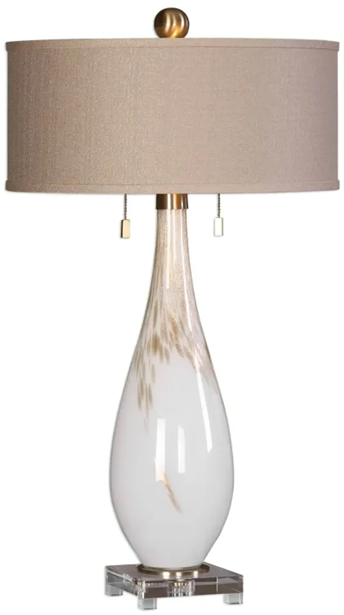 Uttermost Cardoni White Glass Table Lamp