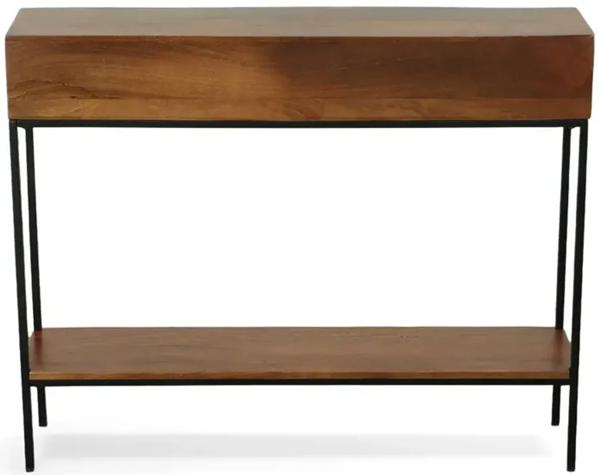 Carolina Living Edvin Console Table - Chestnut/Black