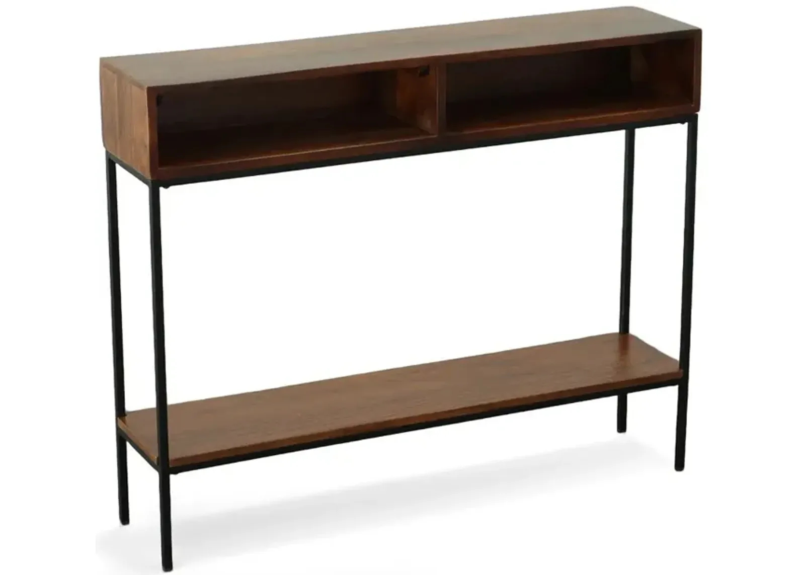 Carolina Living Edvin Console Table - Chestnut/Black