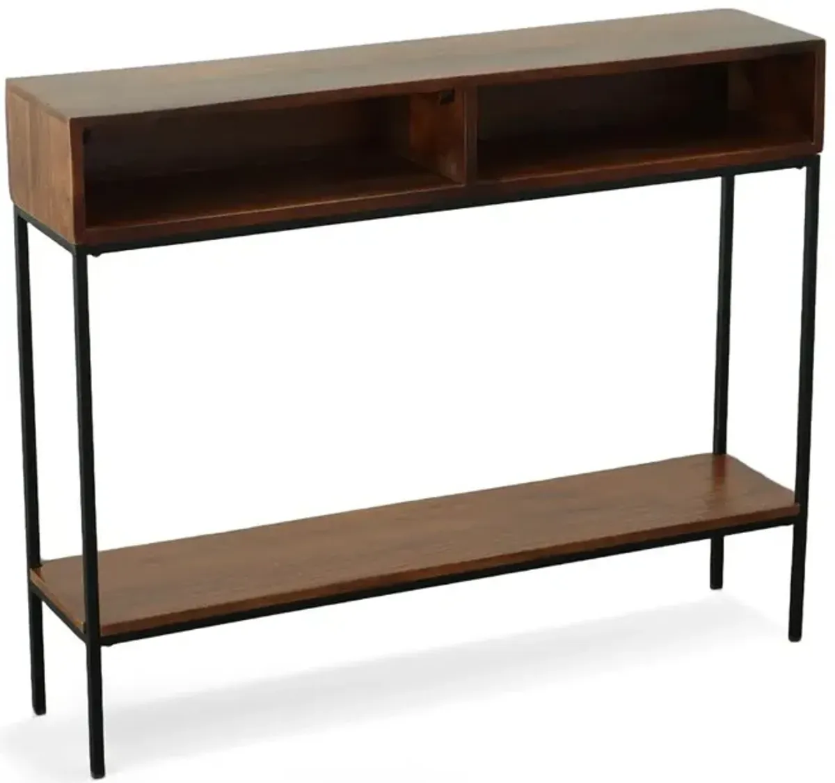 Carolina Living Edvin Console Table - Chestnut/Black