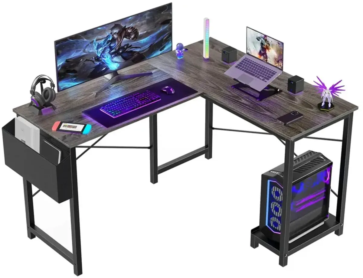 L Shaped Gaming Desk, Gray