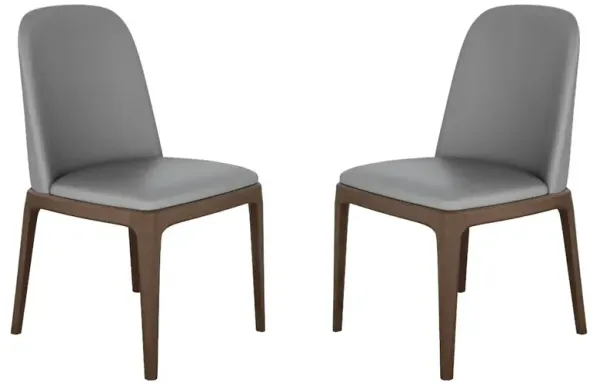 Casabianca Home Eric Set Of 2 Dining Chair In Gray Pu-Leather