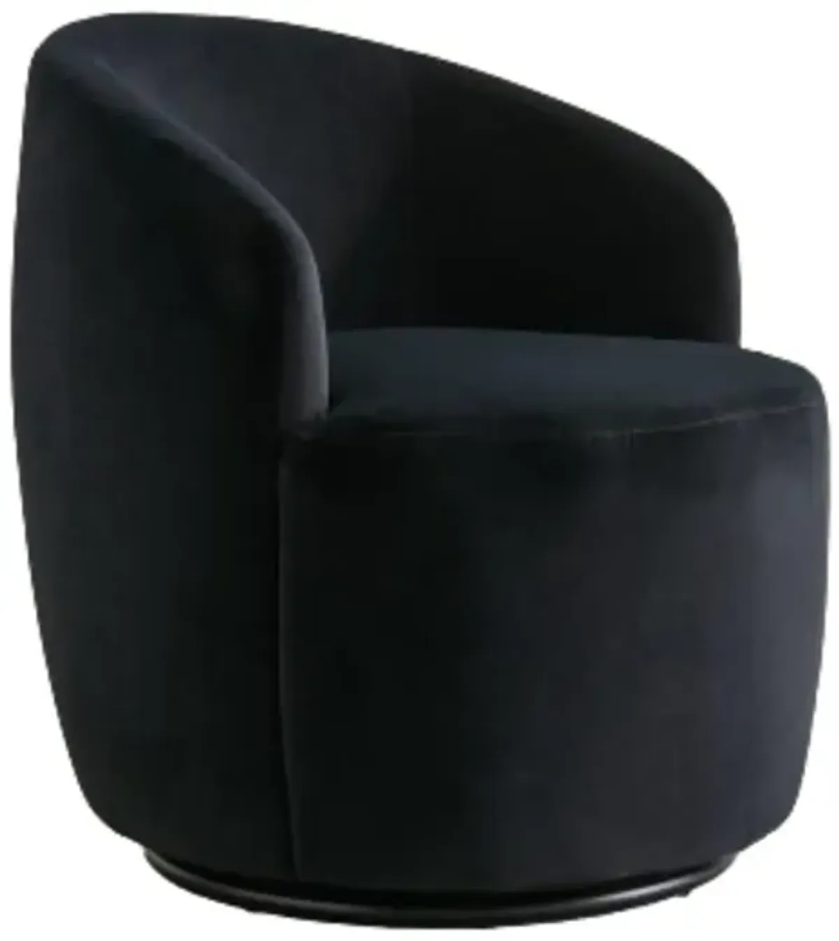 Hivvago Velvet Fabric Swivel Accent Armchair Plain Barrel Chair With Metal Ring