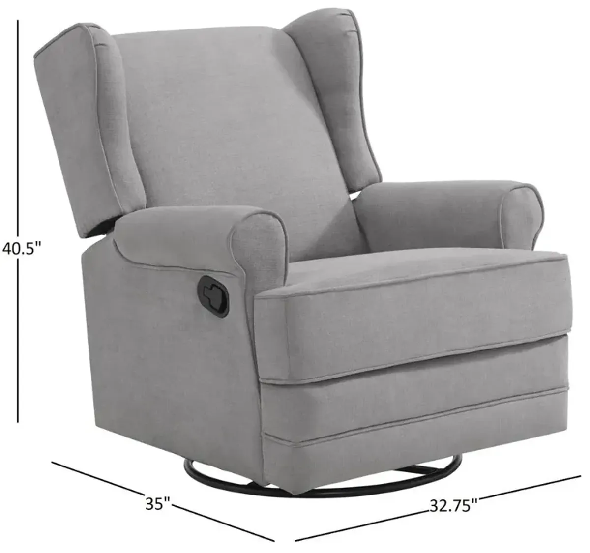 Oxford Baby Teegan Swivel Rocker / Recliner Gray