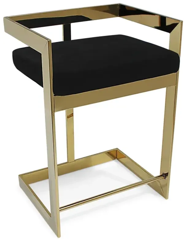 Bar Chair , 30", GOLD BASE, BLACK