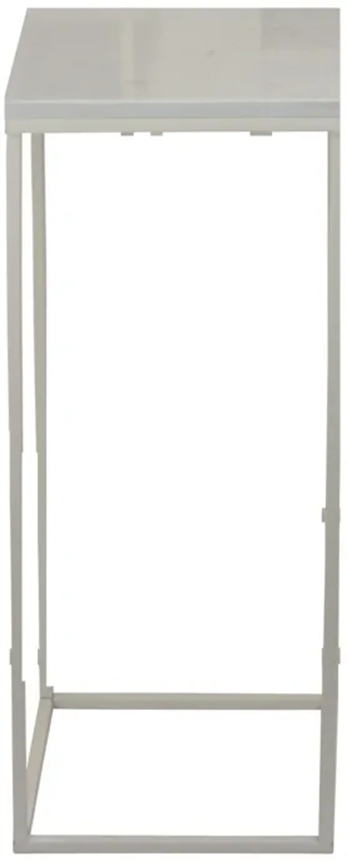 Plant Stand Table Set of 3, White Marble, Metal Frames, Square Tops - Benzara