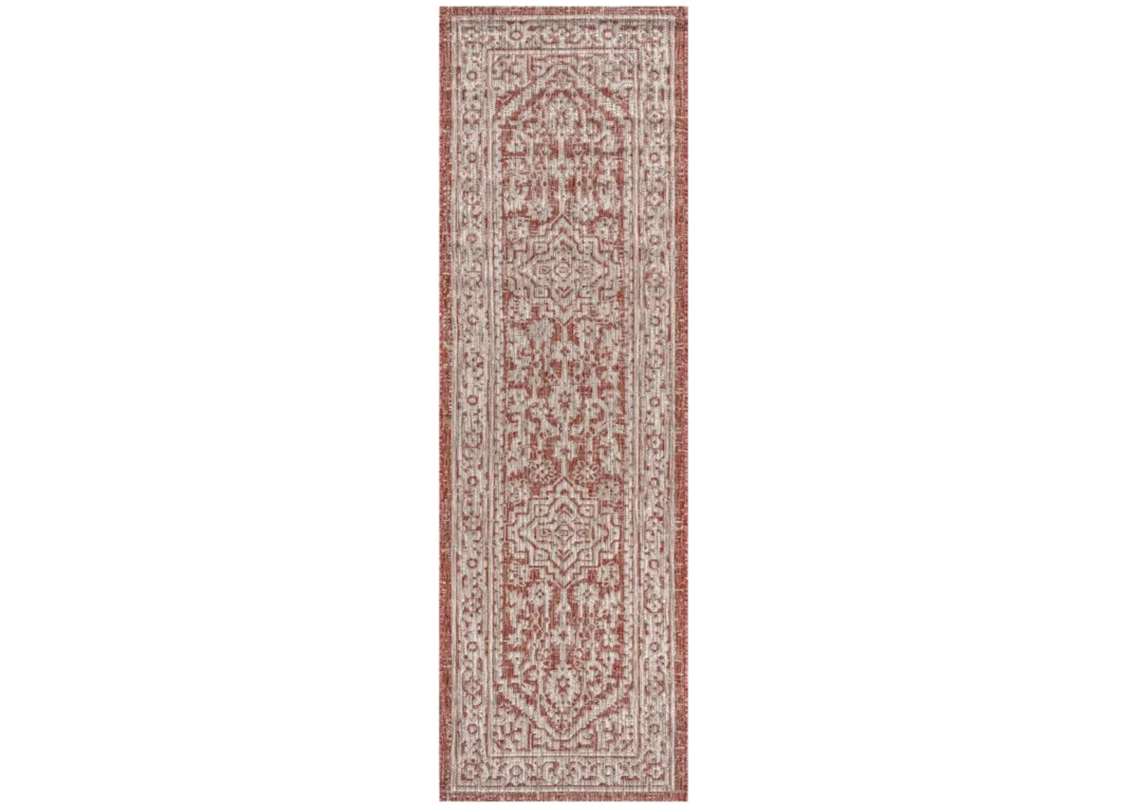 Sinjuri Medallion Textured Weave Indoor/Outdoor Area Rug