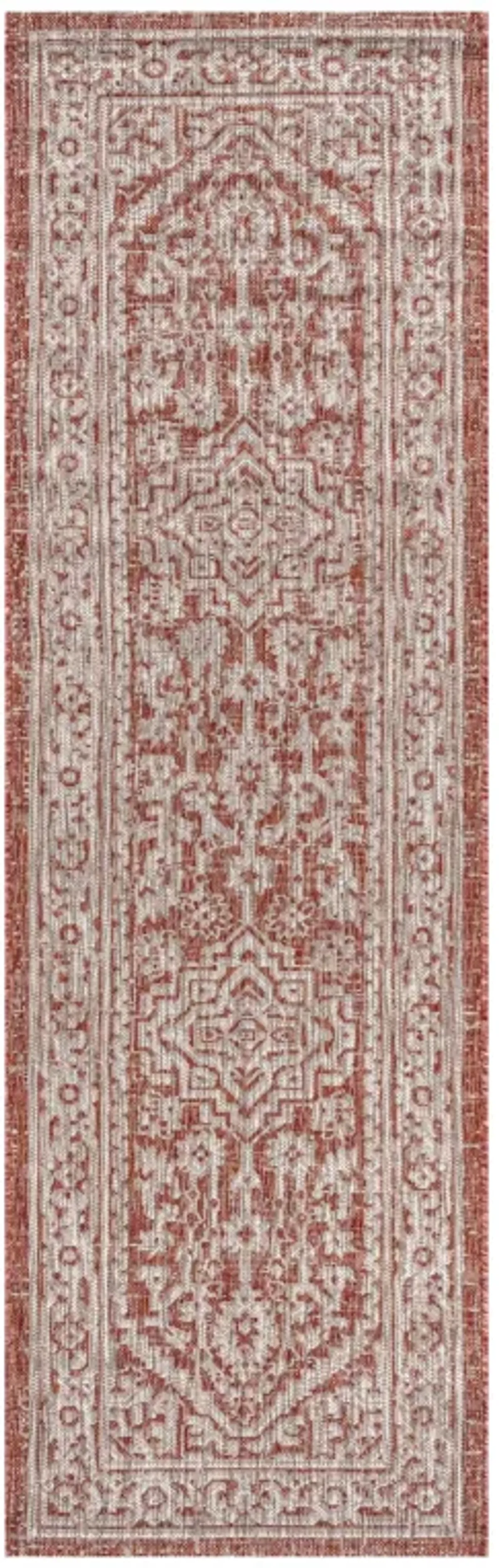 Sinjuri Medallion Textured Weave Indoor/Outdoor Area Rug