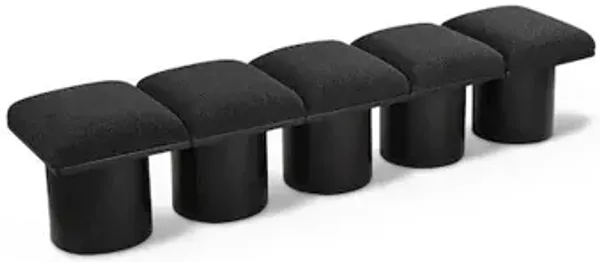 Meridian Furniture Pavilion Black Boucle Fabric Bench