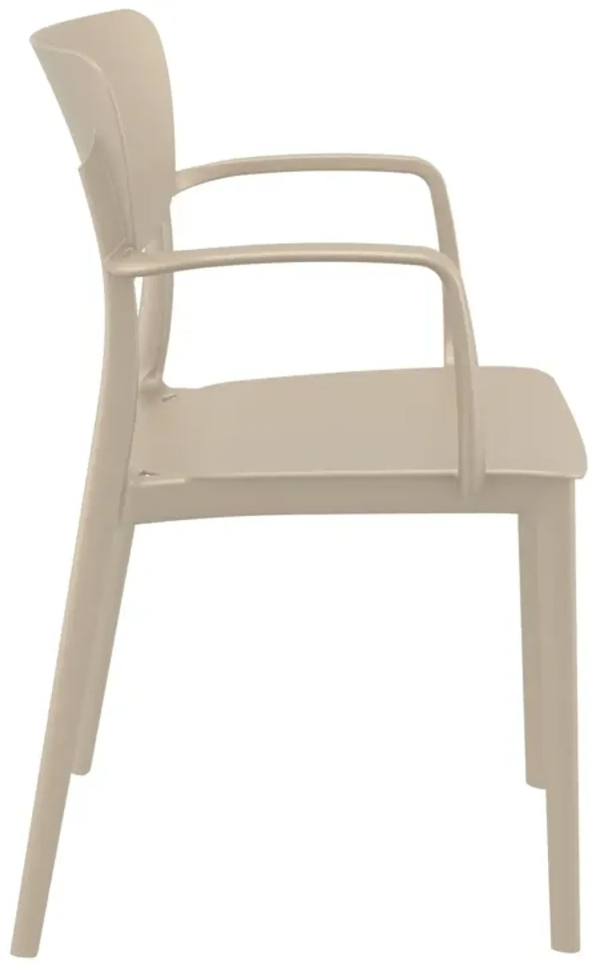 33" Gray Solid Stackable Patio Dining Arm Chair