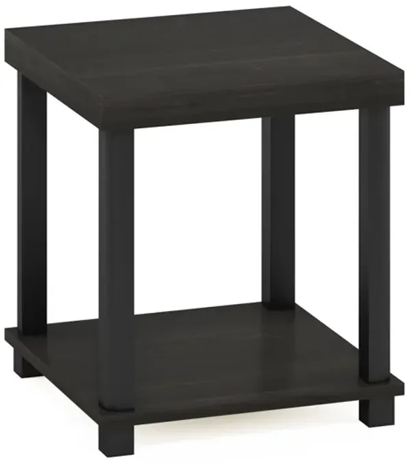 Furinno Turn-N-Tube Classic 2-Tier End Table, Side Table, Espresso/Black