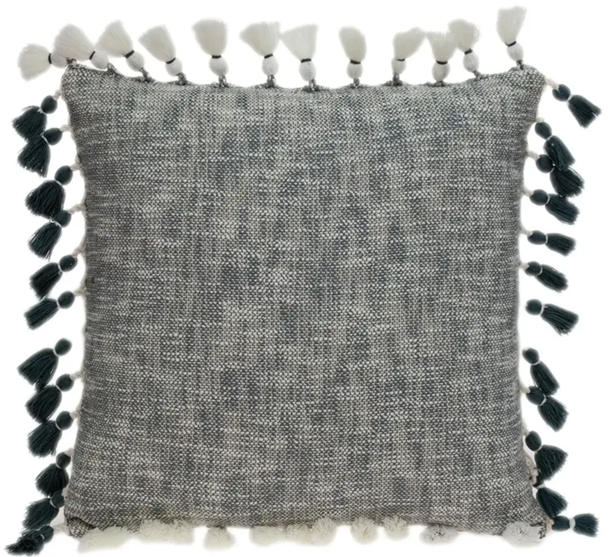 20" Gray and Slate Transitional Throw Pillow