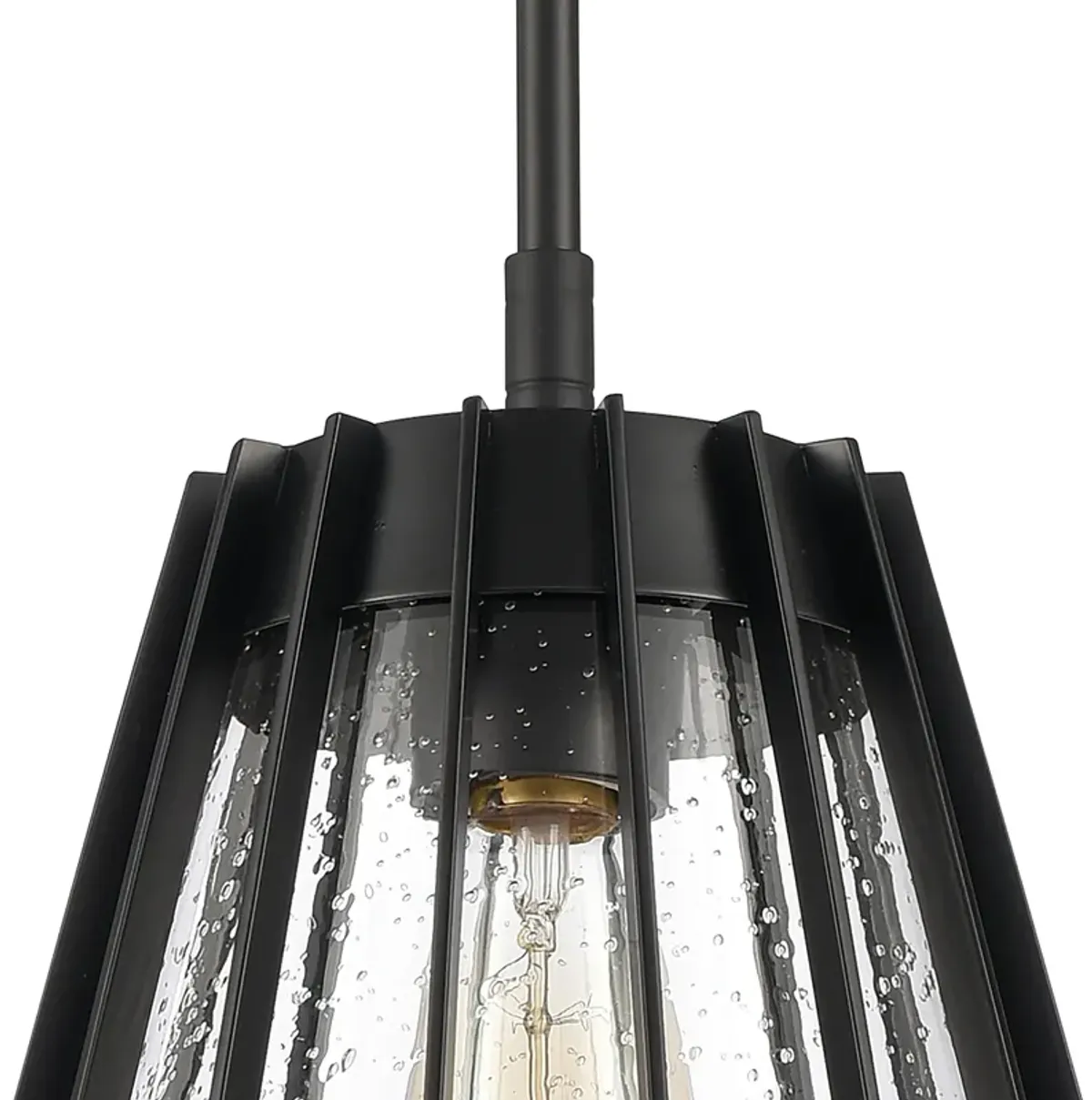 Open Louvers 10'' Wide Black Pendant