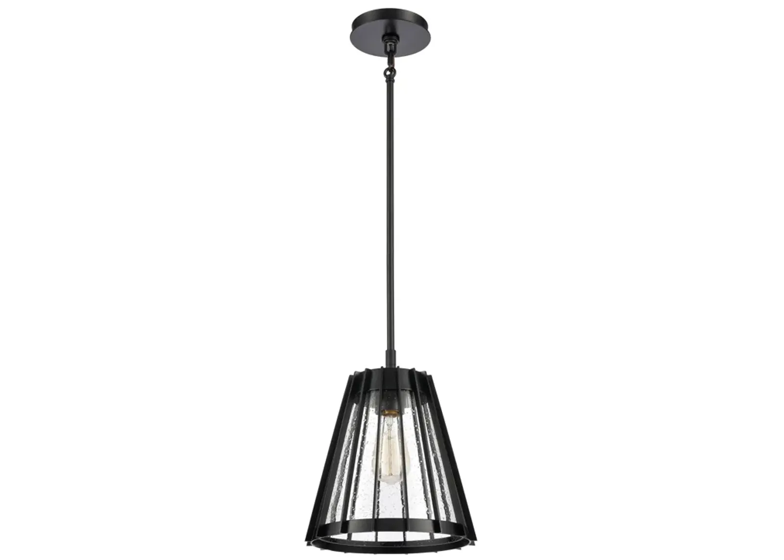 Open Louvers 10'' Wide Black Pendant