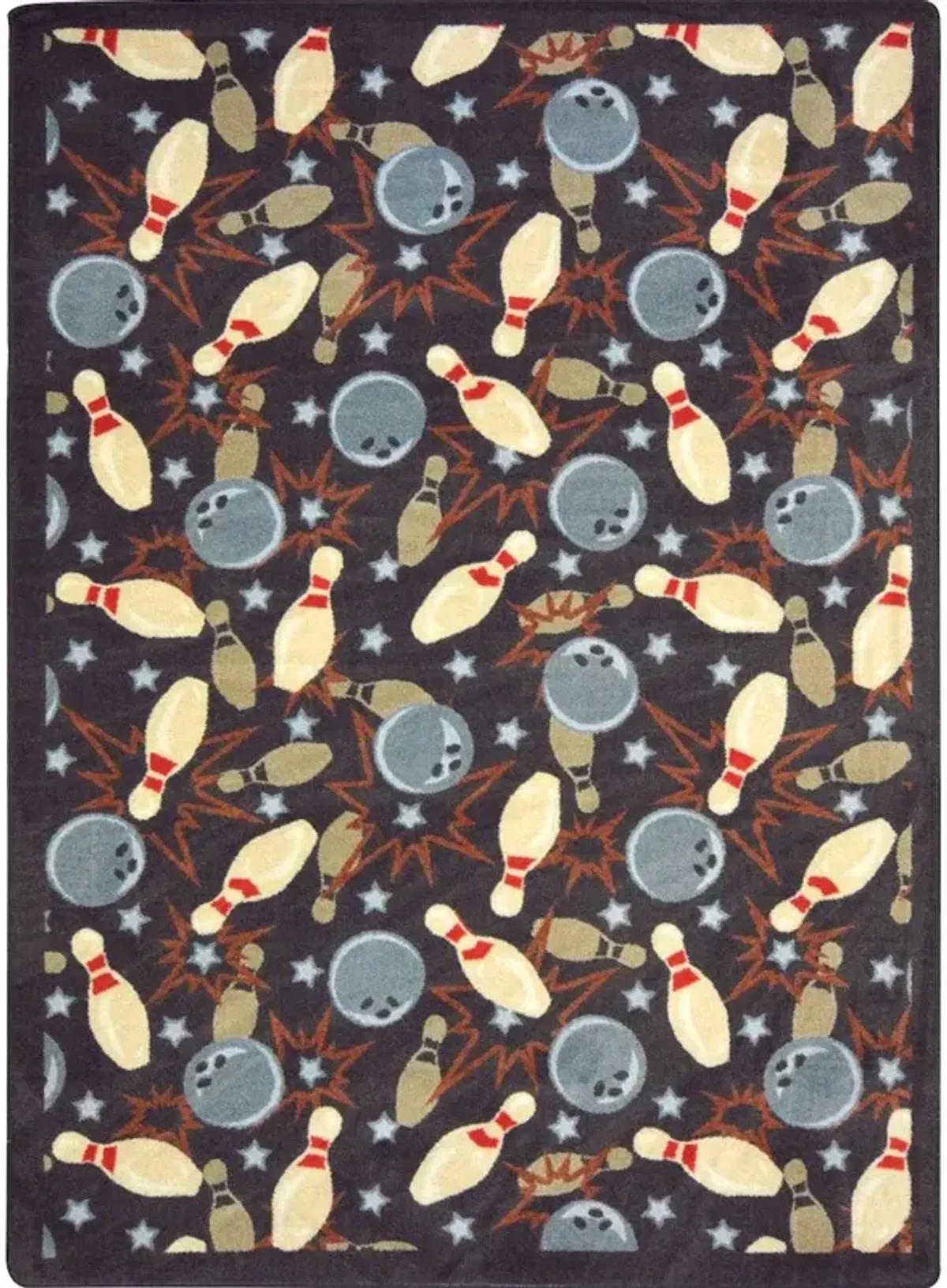 Joy Carpets Games People Play Retro Bowl 5'4 x 7'8 Area Rug in Color Chocolate