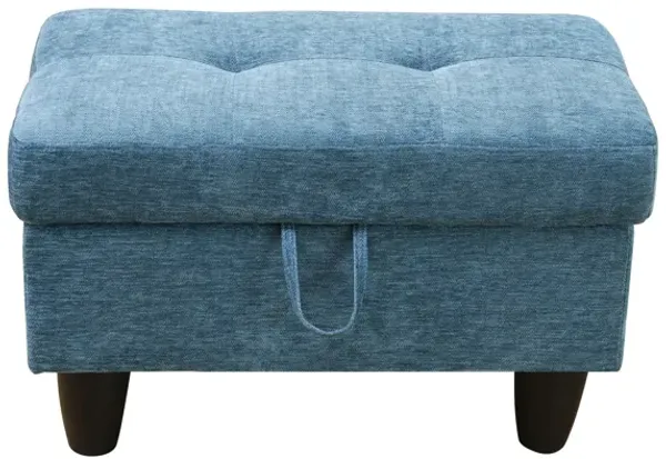 28.5 in. W Flannel Polyester Blend Rectangle Ottoman with Storage