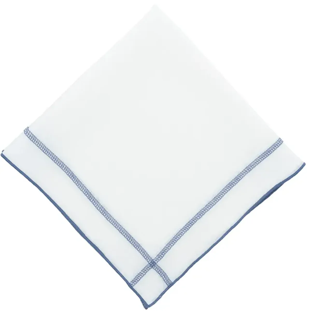 Linen Napkins With Blue Double Stitch , Set of 4