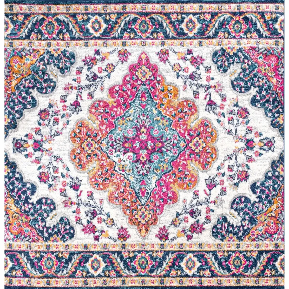 Bohemian FLAIR Boho Vintage Medallion Square Area Rug