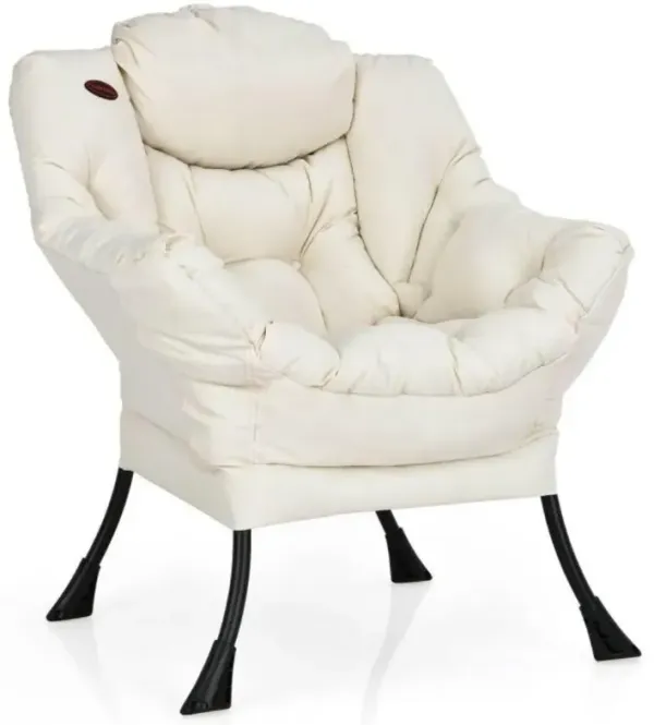 Hivvago Modern Cushioned Accent Chair with Side Pocket - Upholstered Fabric