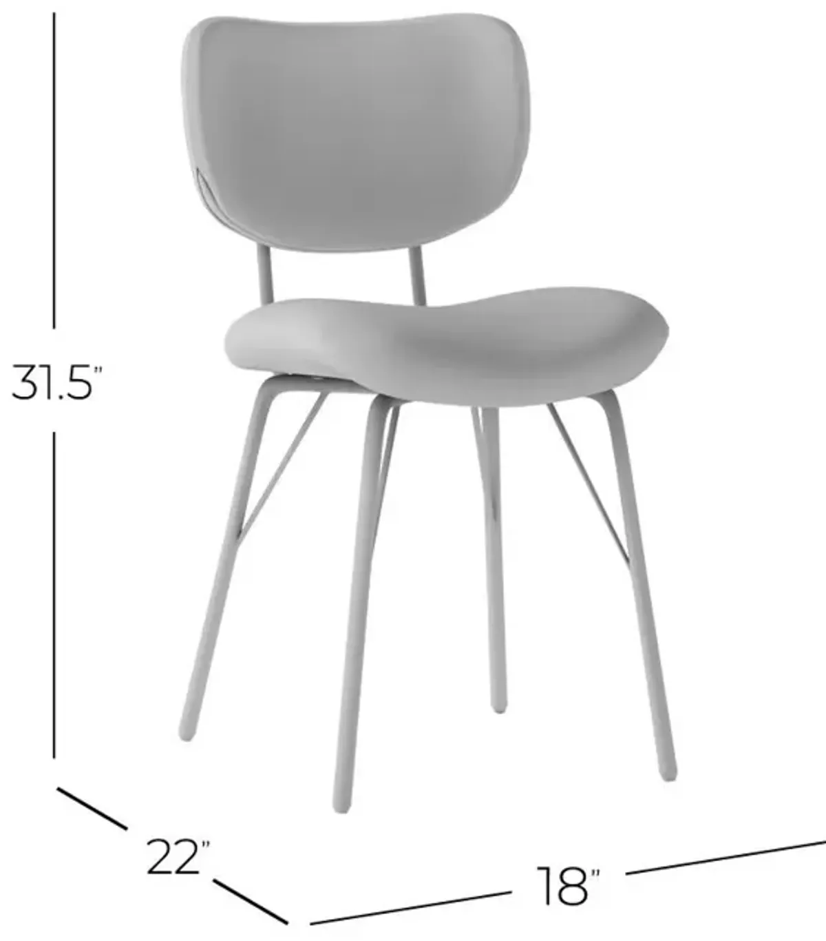 Jofran Modern Faux Leather Split-Back Upholstered Dining Chair (Set of 2)