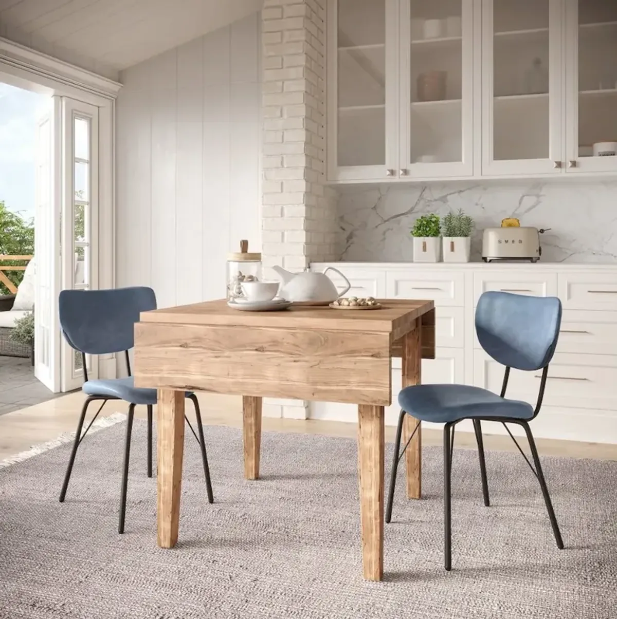 Jofran Modern Faux Leather Split-Back Upholstered Dining Chair (Set of 2)