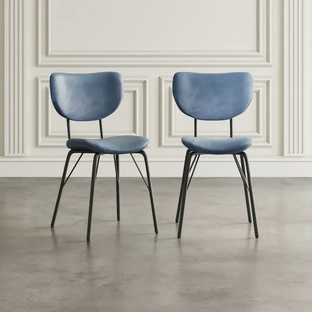 Jofran Modern Faux Leather Split-Back Upholstered Dining Chair (Set of 2)