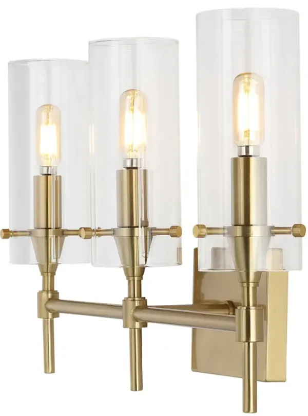 Cato Bohemian Farmhouse Iron/Glass LED Vanity