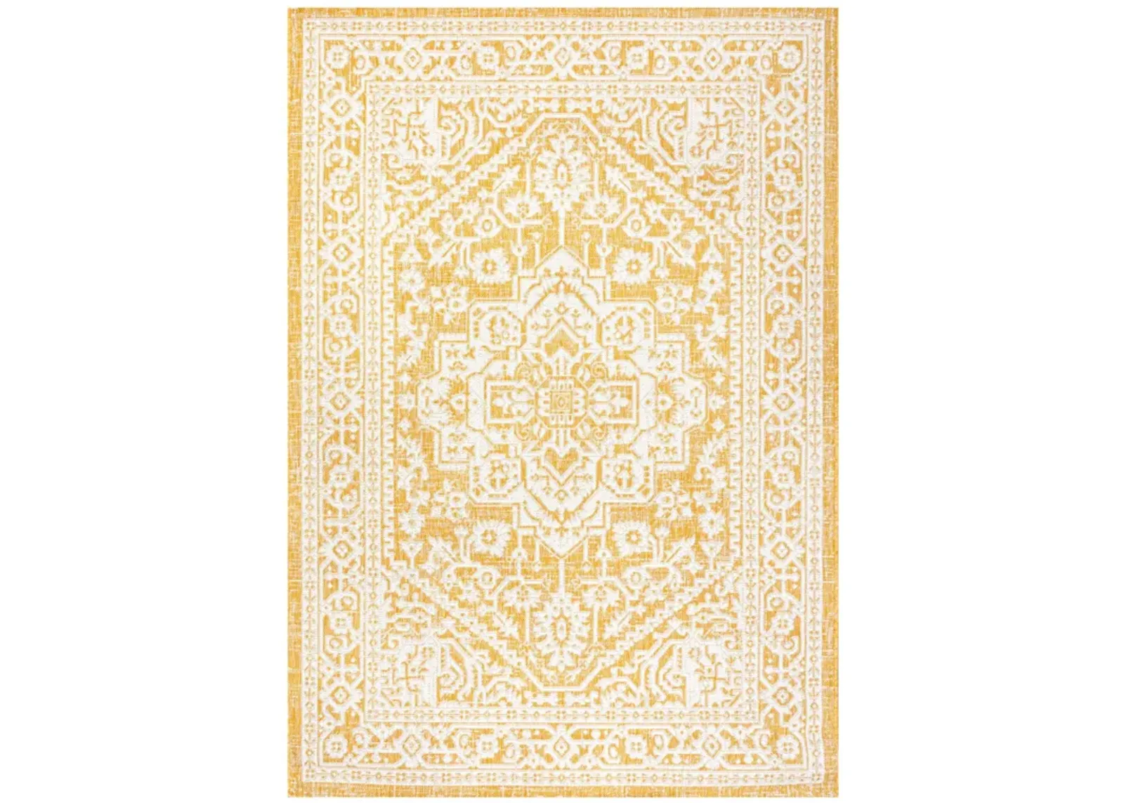 Sinjuri Medallion Textured Weave Indoor/Outdoor Area Rug