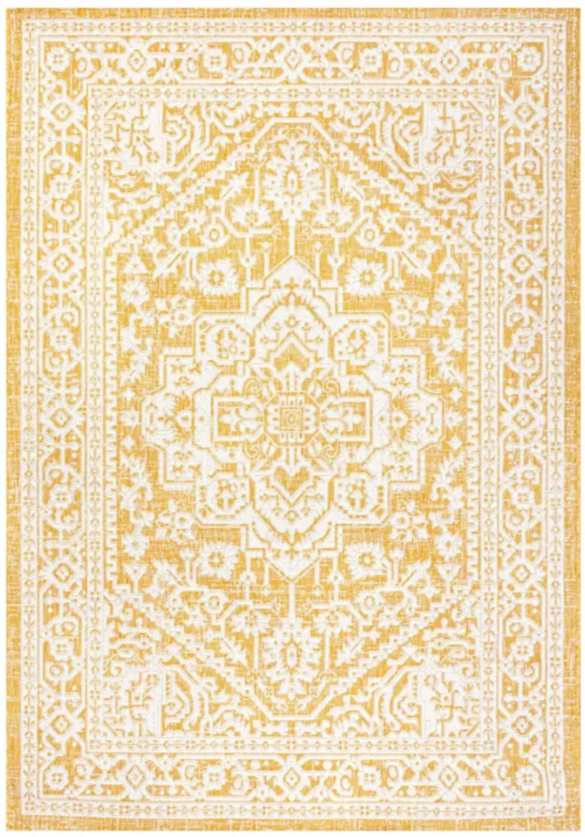 Sinjuri Medallion Textured Weave Indoor/Outdoor Area Rug