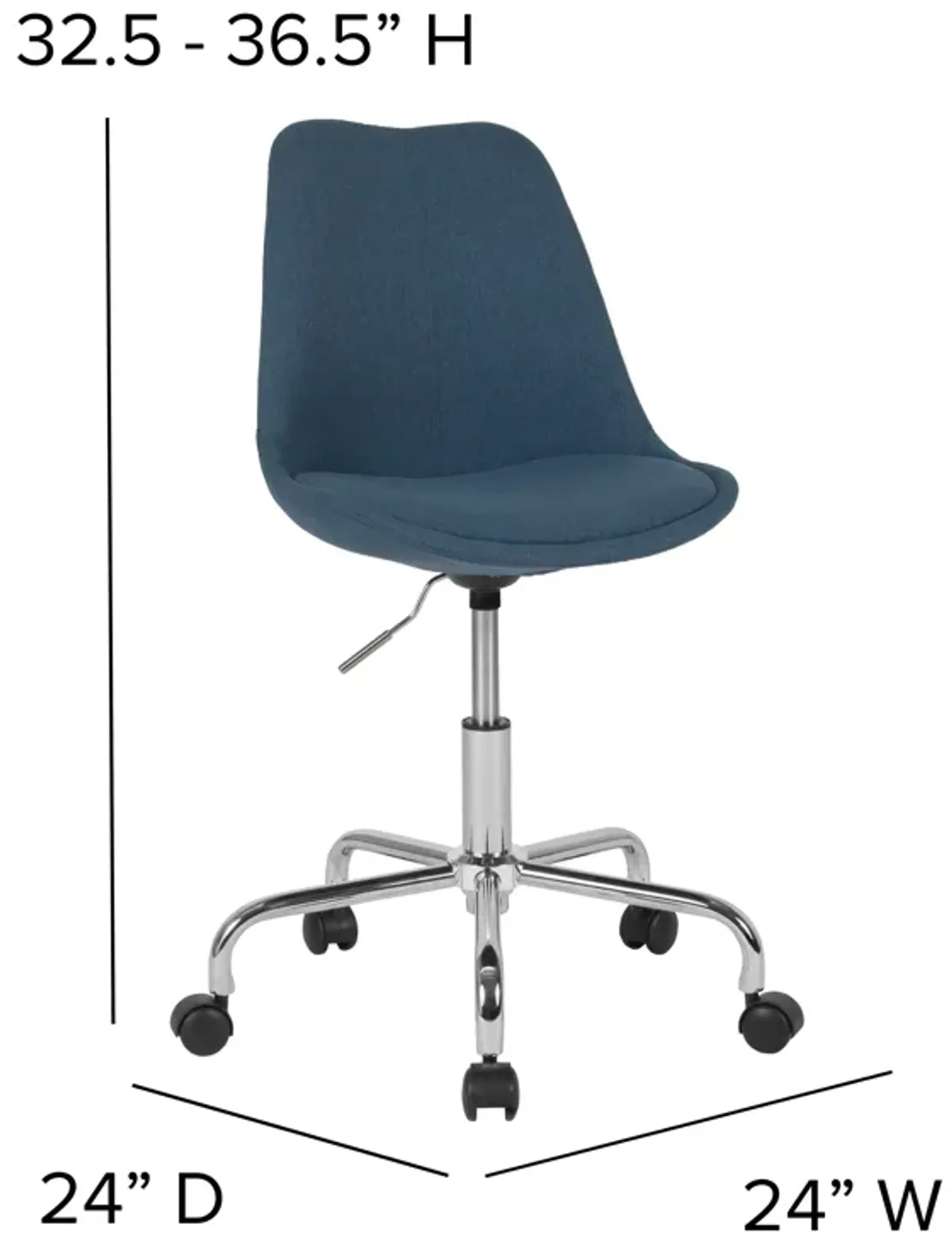 Aurora Series Mid-Back Fabric Task Office Chair with Pneumatic Lift and Chrome Base