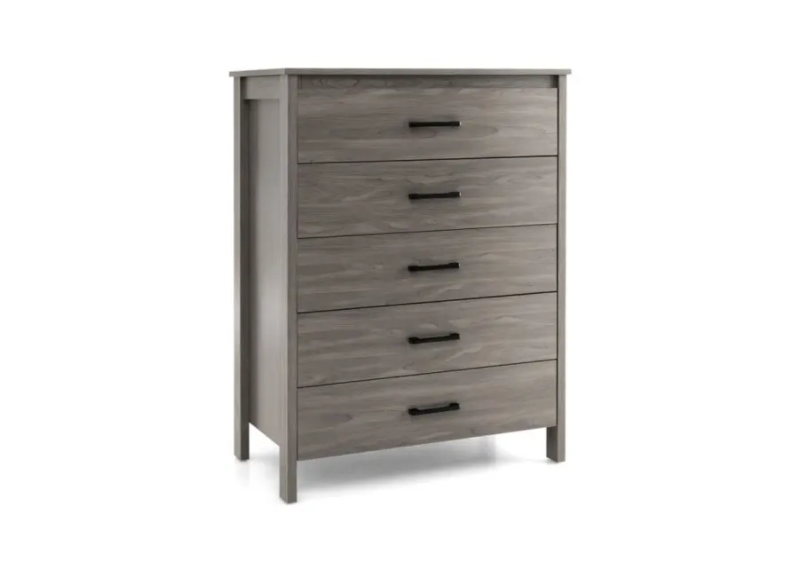 Modern 5-Drawer Multipurpose Chest Dresser with Metal Handles