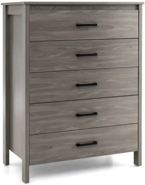 Modern 5-Drawer Multipurpose Chest Dresser with Metal Handles