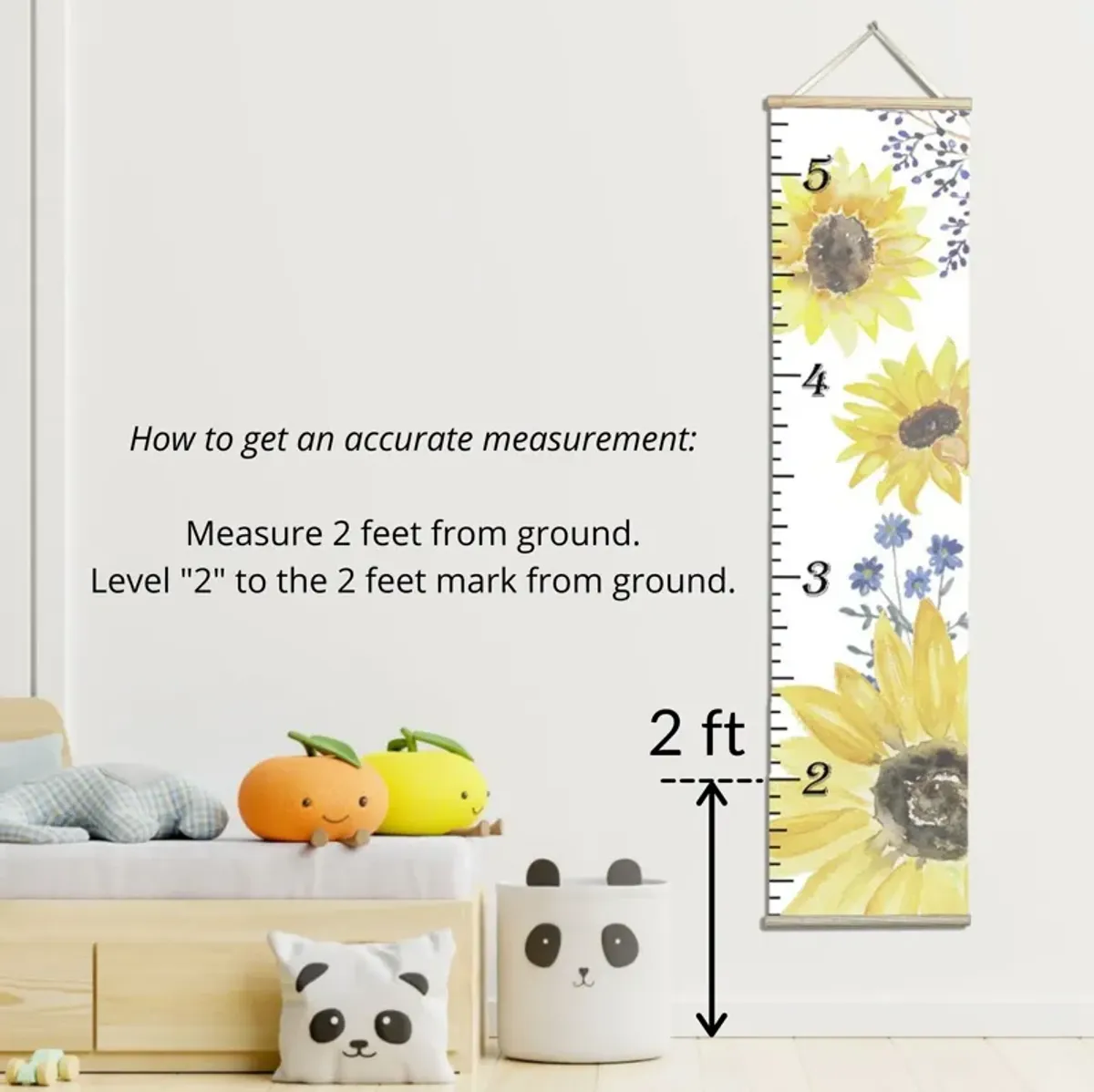 Honey Lemonade - Kids Canvas Growth Chart (Sunflower)