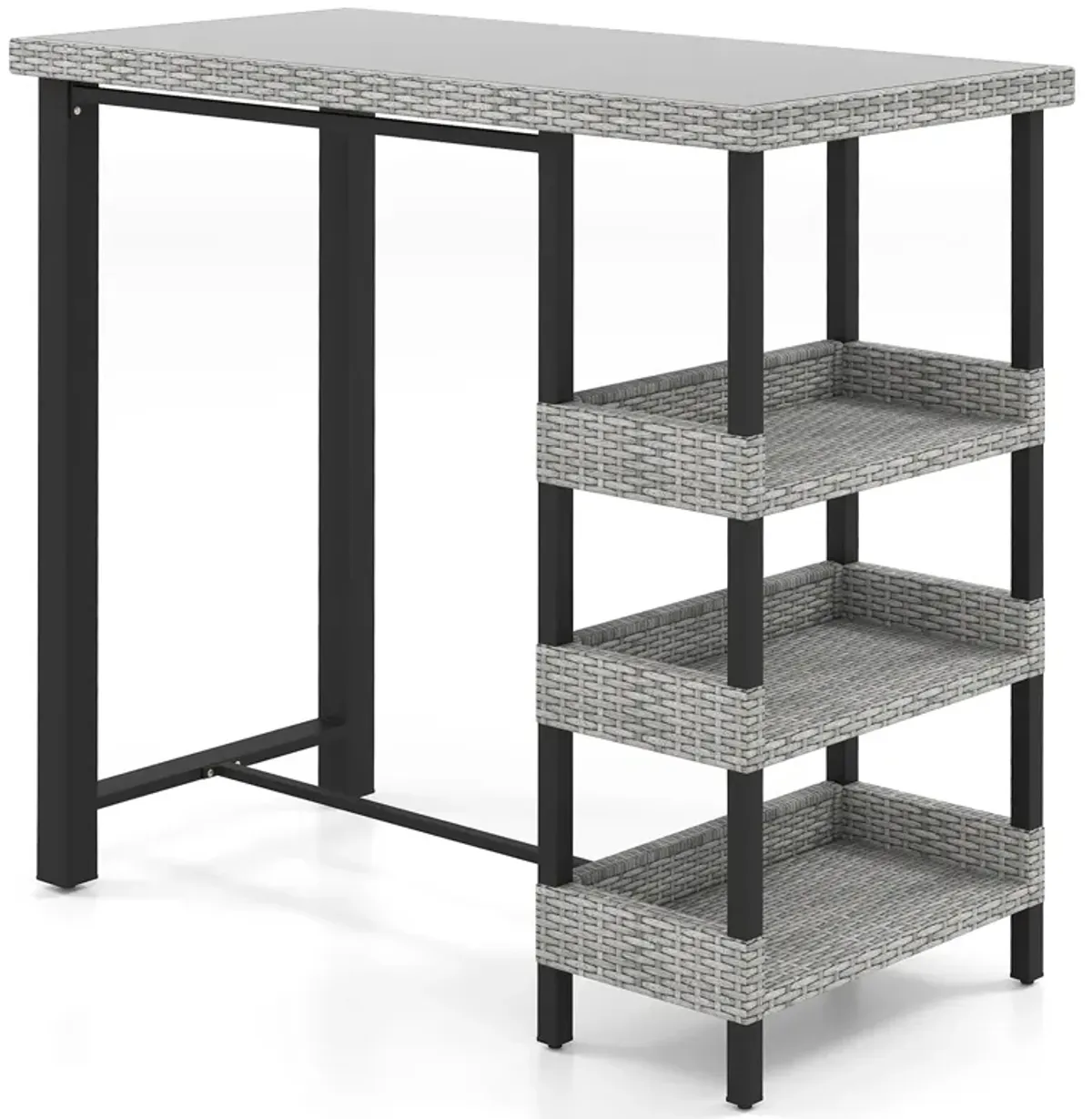 Outdoor Pub Height Table – Tempered Glass Bar Table