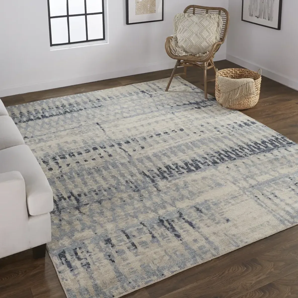 Palomar 6631F Blue/Tan 5'6" x 8'6" Rug